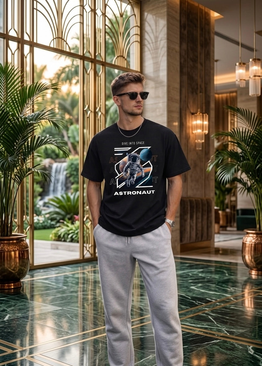:  👉 Astronaut Printed Oversized T-Shirt – GAMEOM